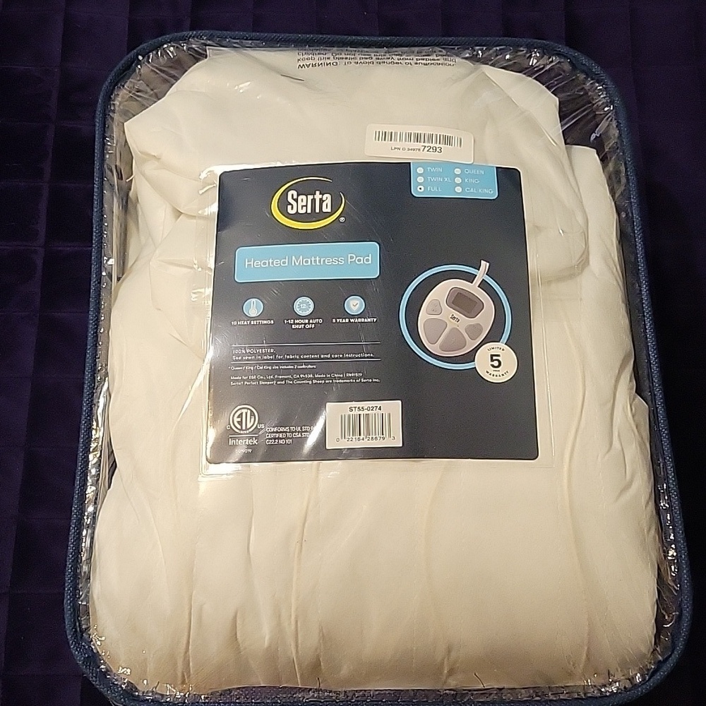 Heated White Quilted Mattress Pad with Controller New - Picture 6 of 15